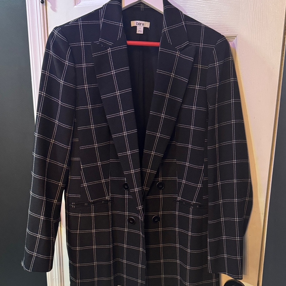 Bar lll black and White Plaid women’s Blazer